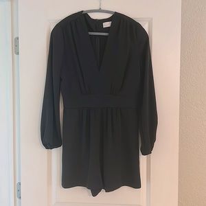 Amanda Uprichard black long sleeve romper jumpsuit